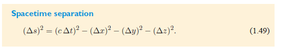 Solved Spacetime separation (As)2 = (cAt)2 – (Ac)2 – (Ay)2 – | Chegg.com