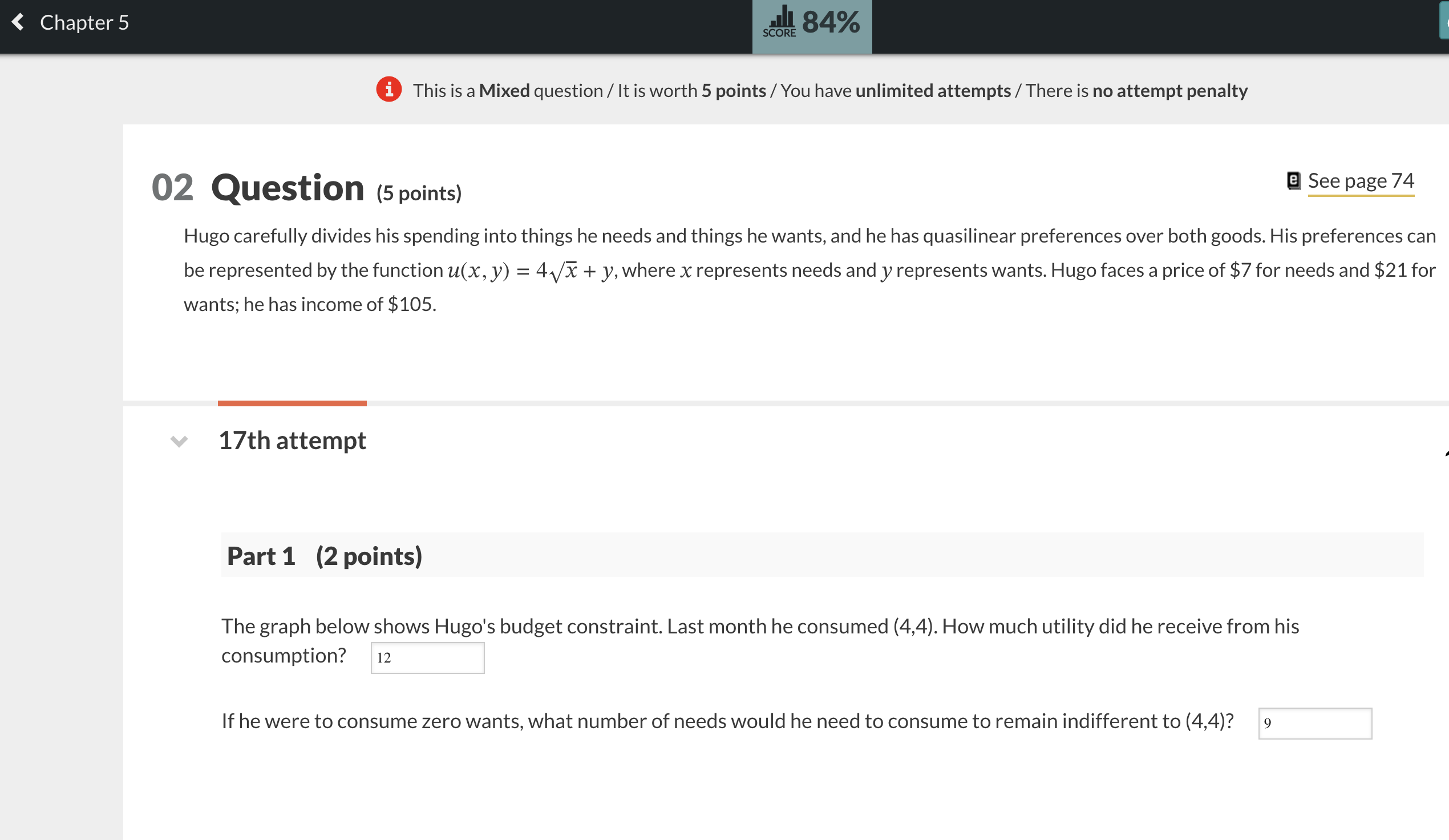 Solved (i) This is a Mixed question / It is worth 5 points / | Chegg.com