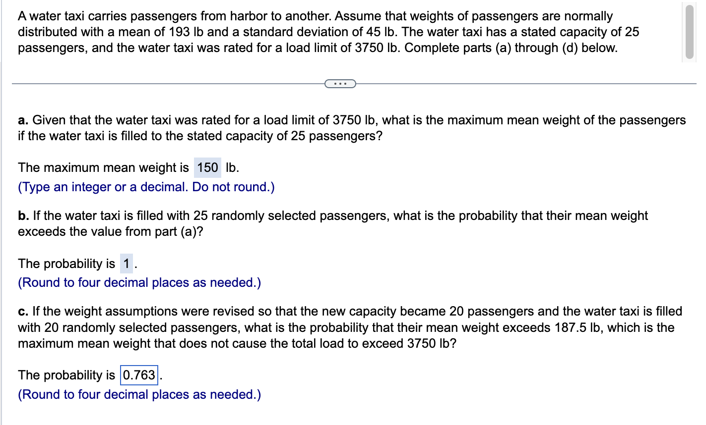 Solved A water taxi carries passengers from harbor to