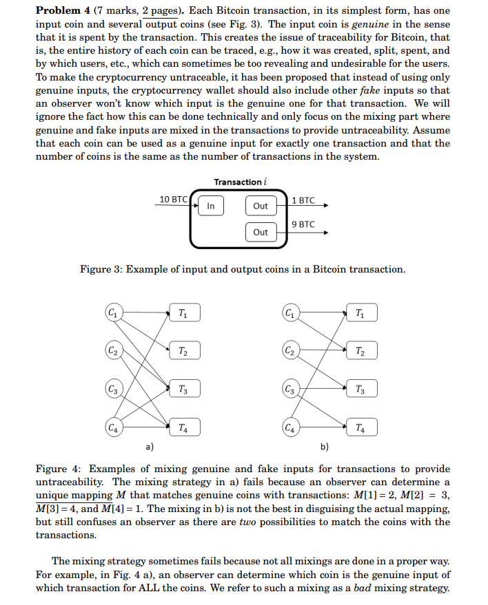 Solved Problem 4 (7 marks, 2 pages). Each Bitcoin | Chegg.com