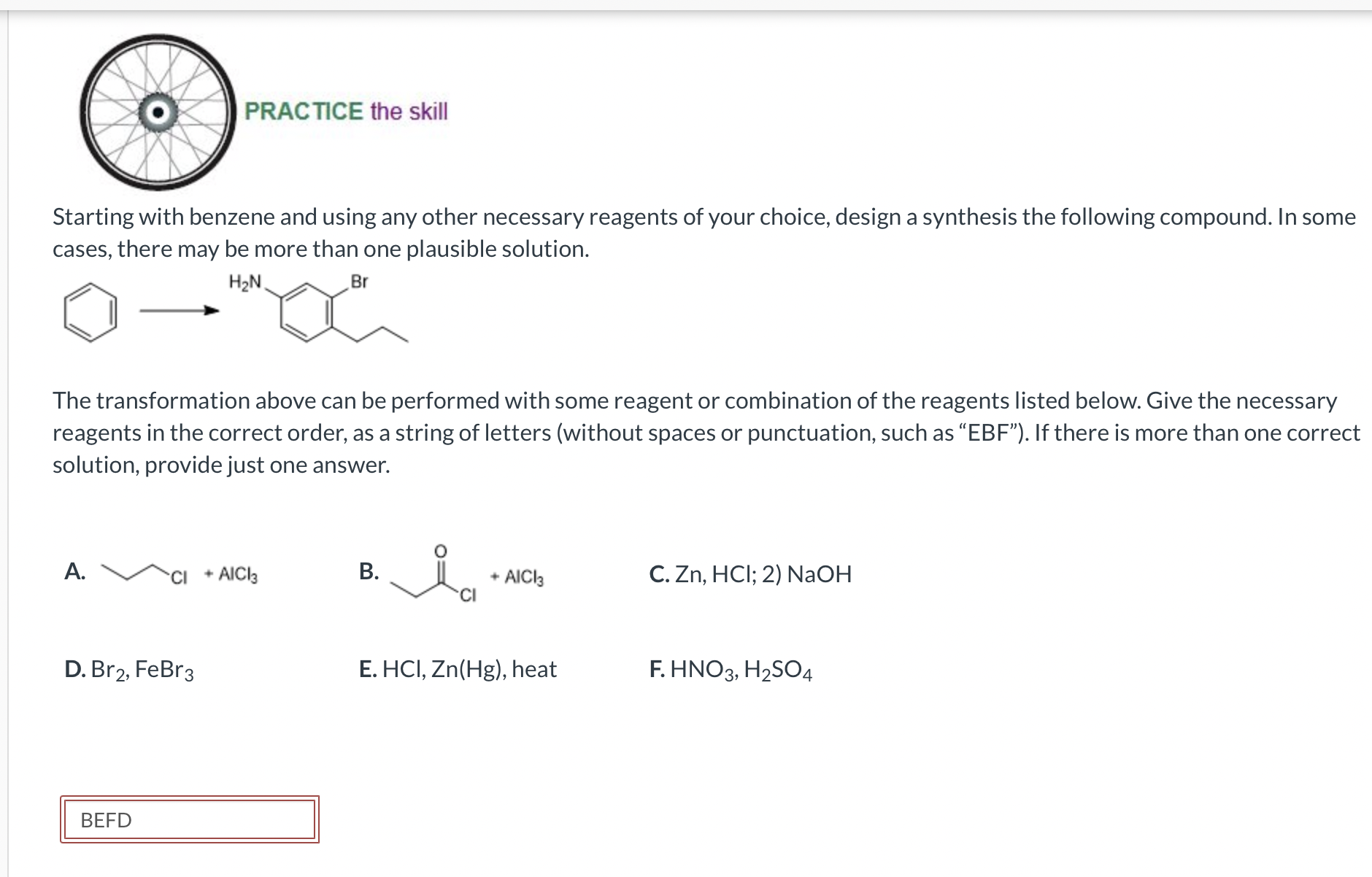 Solved Starting With Benzene And Using Any Other Necessary | Chegg.com ...