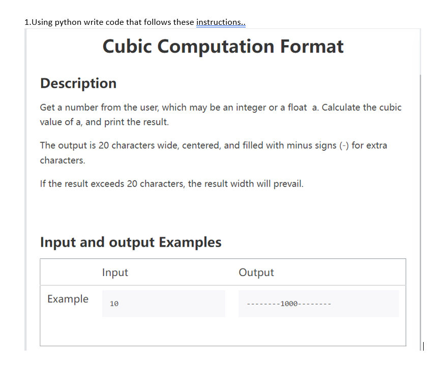 Solved 1.Using python write code that follows these | Chegg.com