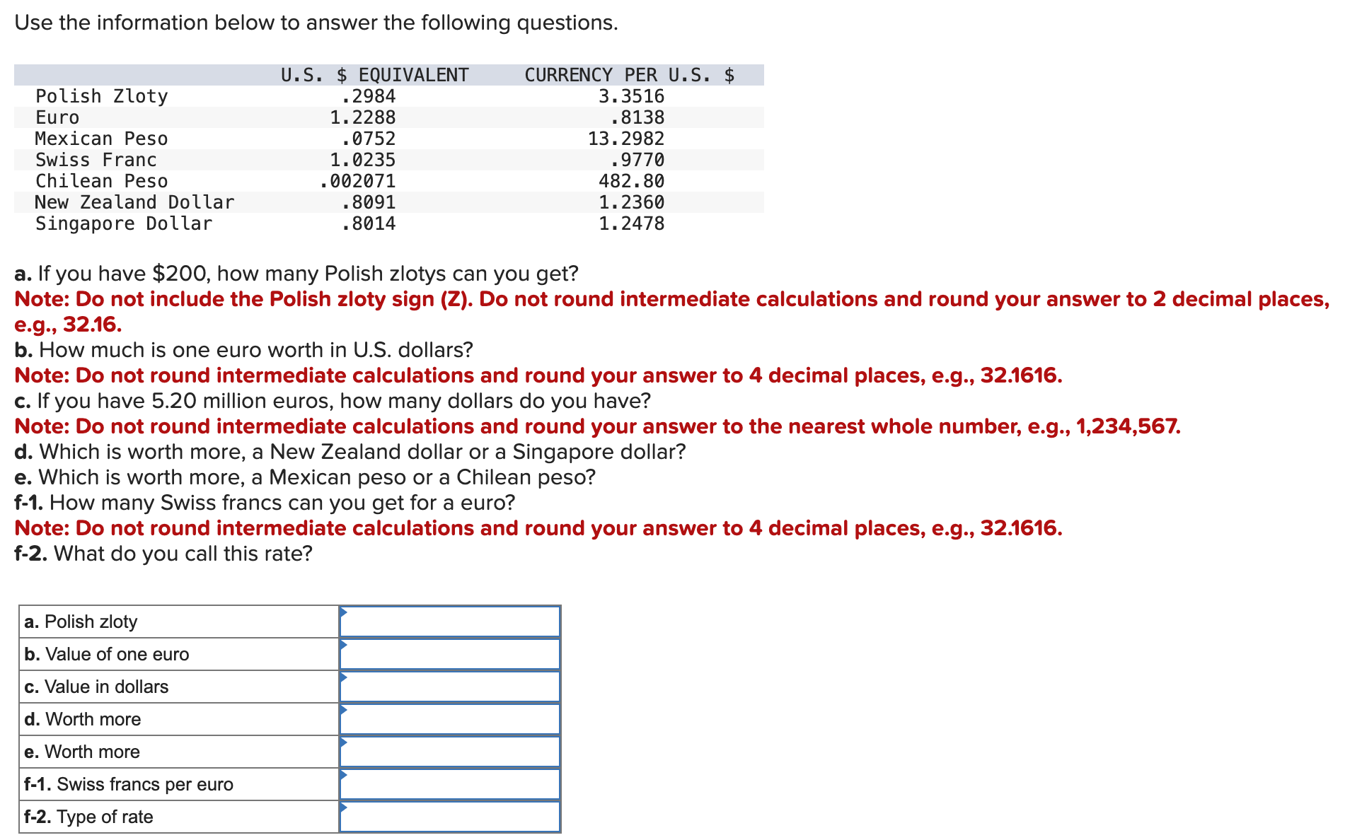 Solved Use the information below to answer the following | Chegg.com