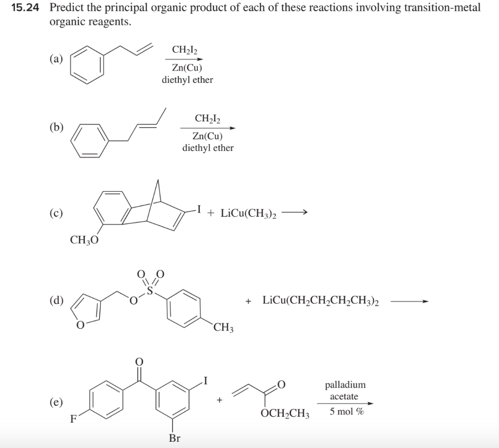 Solved 15.24 Predict the principal organic product of each | Chegg.com