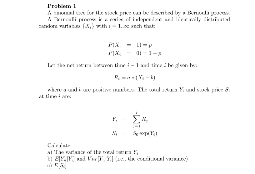 Solved Problem 1 A binomial tree for the stock price can be | Chegg.com