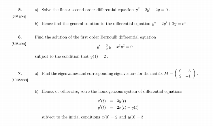 Solved A) Solve The Linear Second Order Differential | Chegg.com