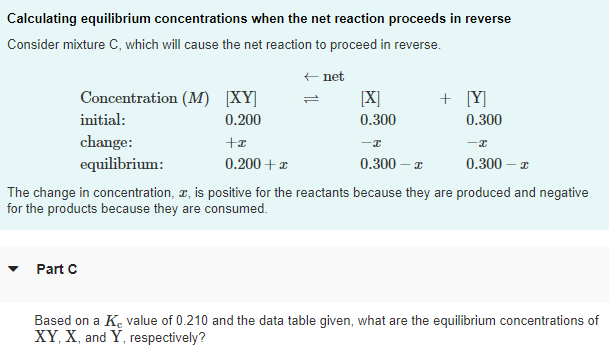 Solved Calculating Equilibrium Concentrations When The Net | Chegg.com