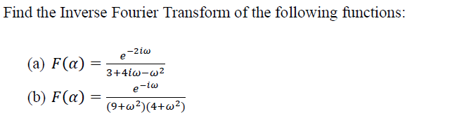 Solved Find The Inverse Fourier Transform Of The Following | Chegg.com