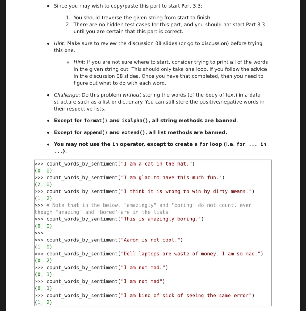 Python programming. part 3.1 2 3 has been | Chegg.com