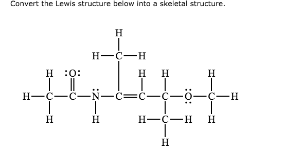 Solved Convert The Lewis Structure Below Into A Skeletal Chegg Com