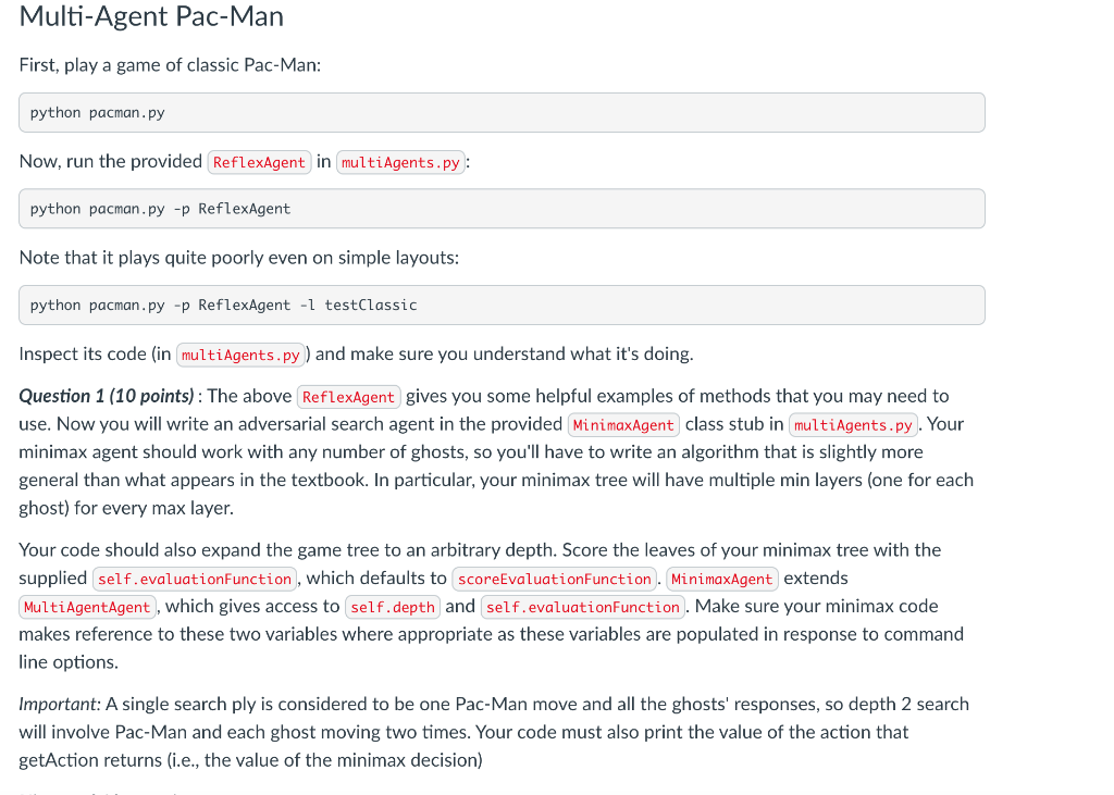First, play a game of classic Pac-Man: python | Chegg.com
