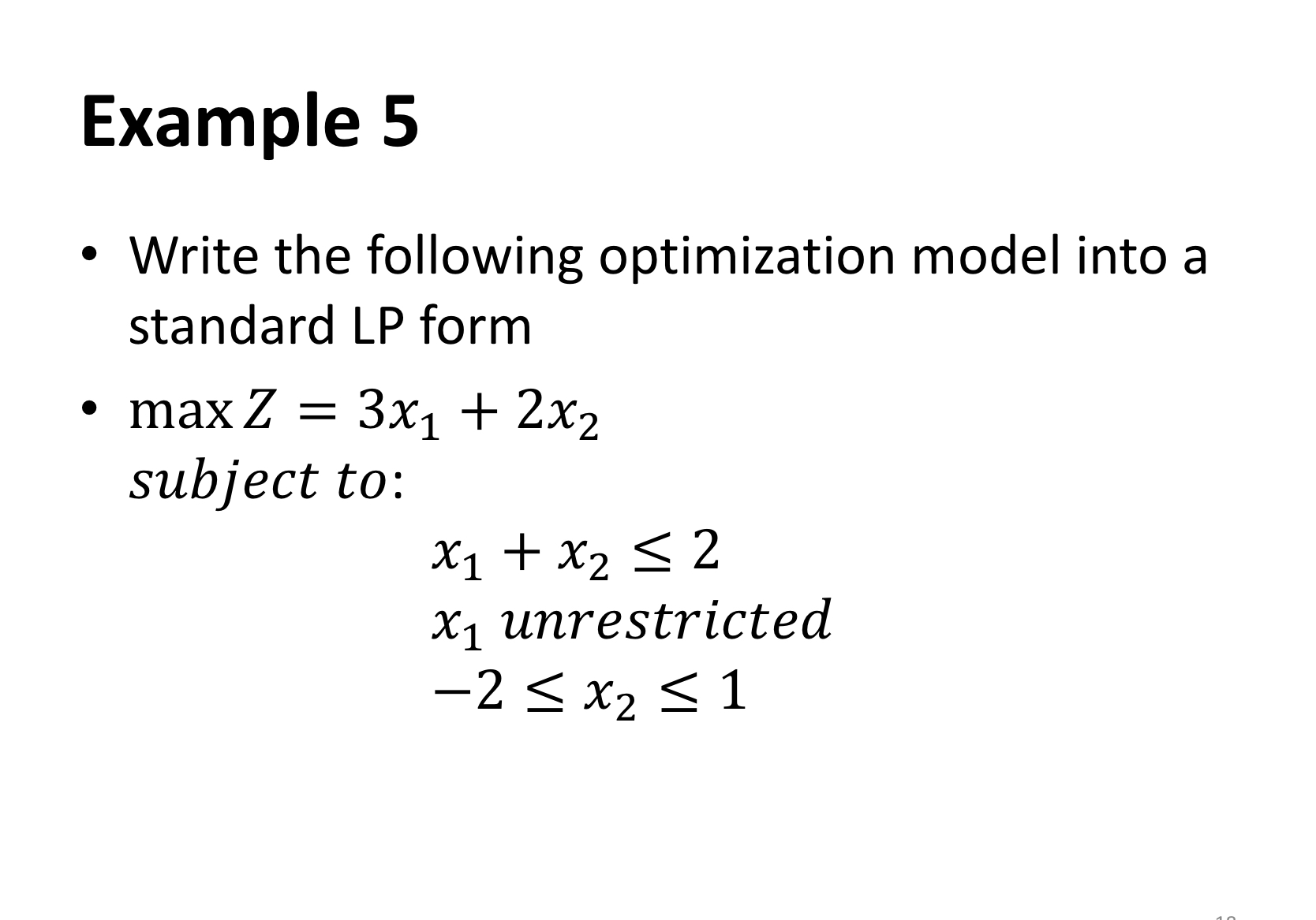 Solved Example 5Write The Following Optimization Model Into | Chegg.com