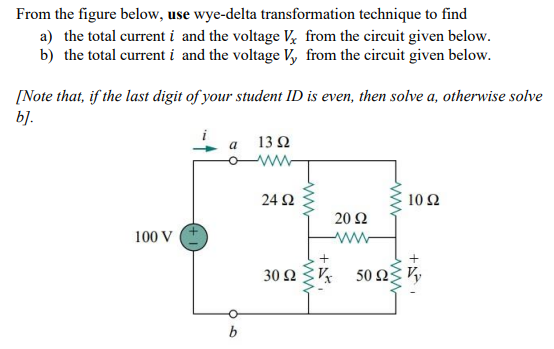 Solved From the figure below, use wye-delta transformation | Chegg.com