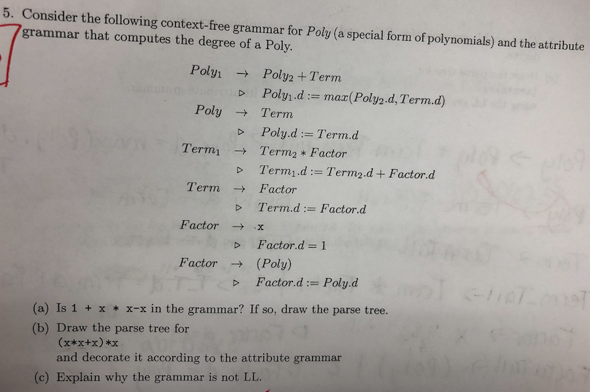 Solved 5. Consider the following context-free grammar for | Chegg.com