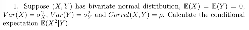 Solved Suppose (X, Y ) has bivariate normal distribution, | Chegg.com