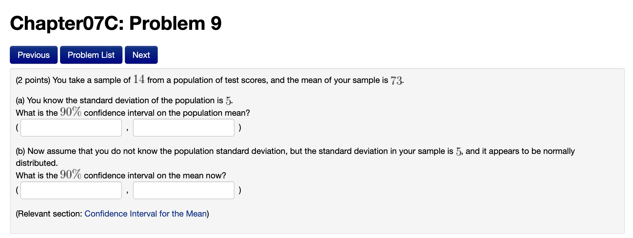 Solved (2 points) You take a sample of 14 from a population | Chegg.com