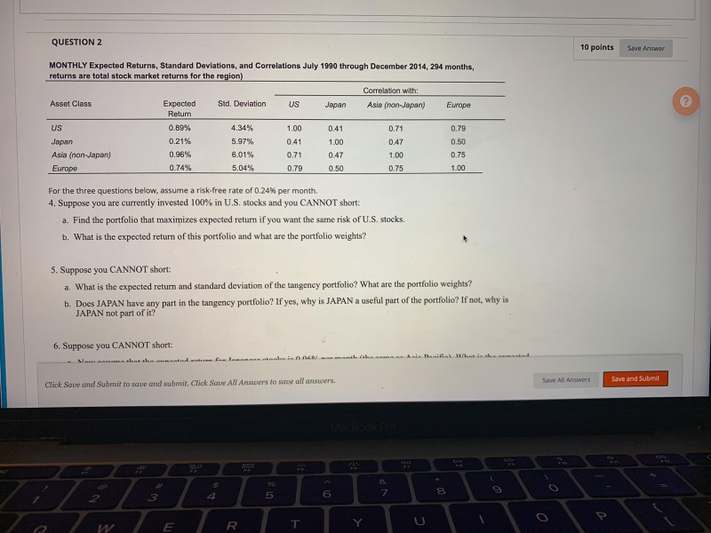 Solved QUESTION 2 10 points Save Answer MONTHLY Expected | Chegg.com