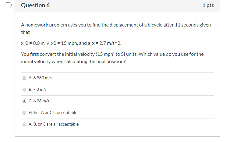 Solved Question 6 1 pts A homework problem asks you to find | Chegg.com