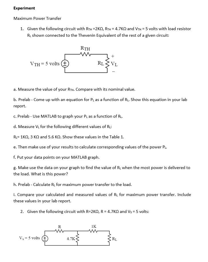 maximum power transfer theorem experiment pdf