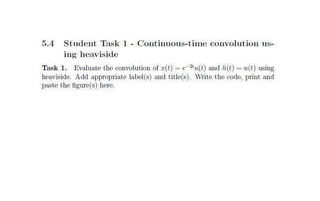 Solved 5.1 Continuous-time unit step function The | Chegg.com
