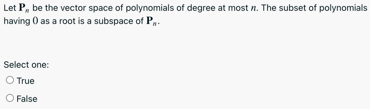 Solved Let Pn be the vector space of polynomials of degree | Chegg.com
