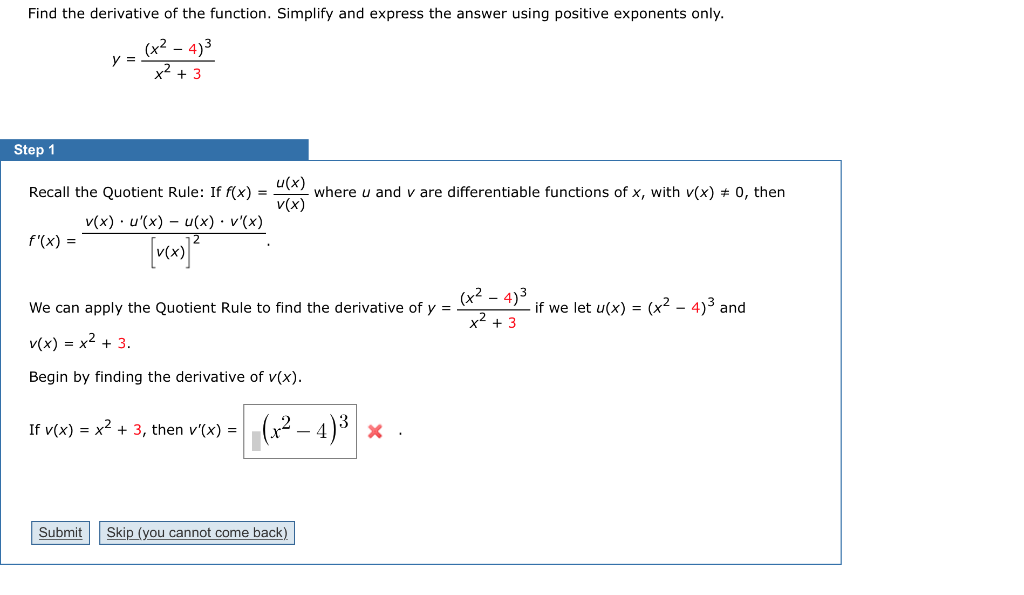 Solved Find the derivative of the function. Simplify and | Chegg.com