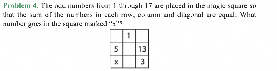 Solved 7 are placed in the magic square so Problem 4. The | Chegg.com