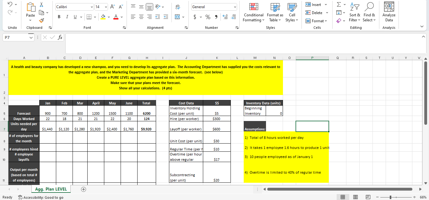 Agg. Plan LeveL Ready 2 Accessibility: Good to go | Chegg.com