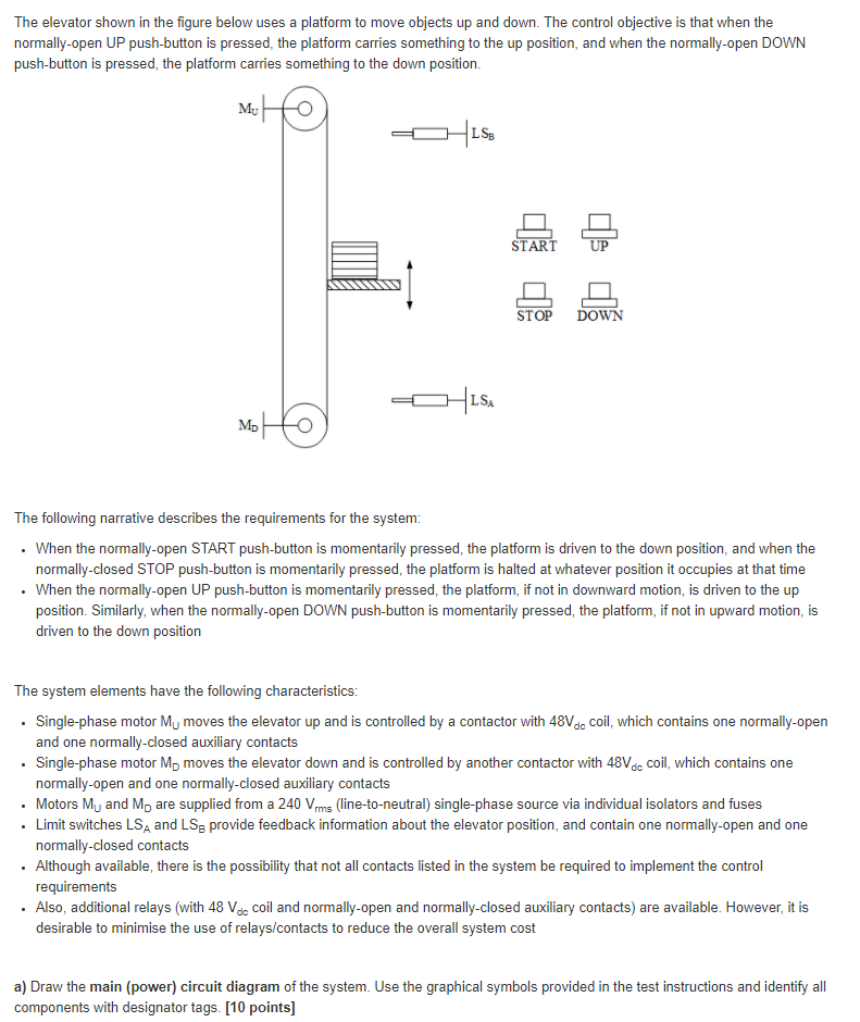 The elevator shown in the figure below uses a | Chegg.com