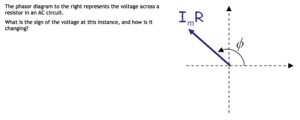 Solved The phasor diagram to the right represents the | Chegg.com