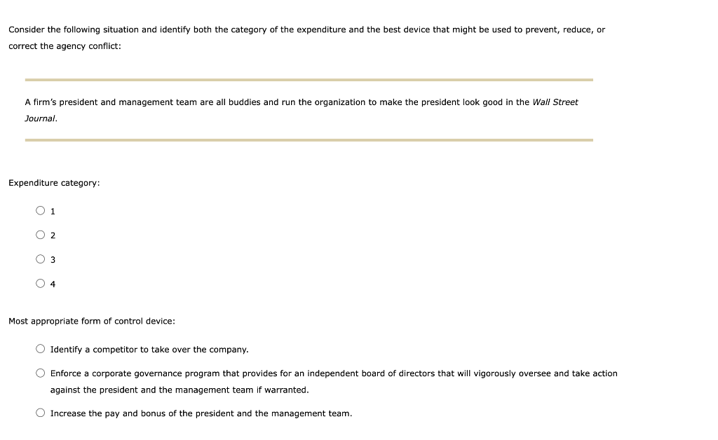 Solved The nature and effects of agency conflicts Agency