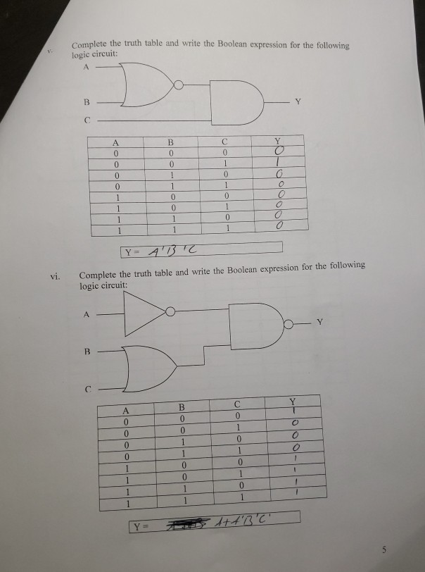 Solved Complete the truth table and write the Boolean | Chegg.com