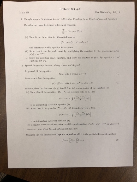 Solved Problem Set #3 Math 238 Due Wednesday, 3/1/19 1. | Chegg.com