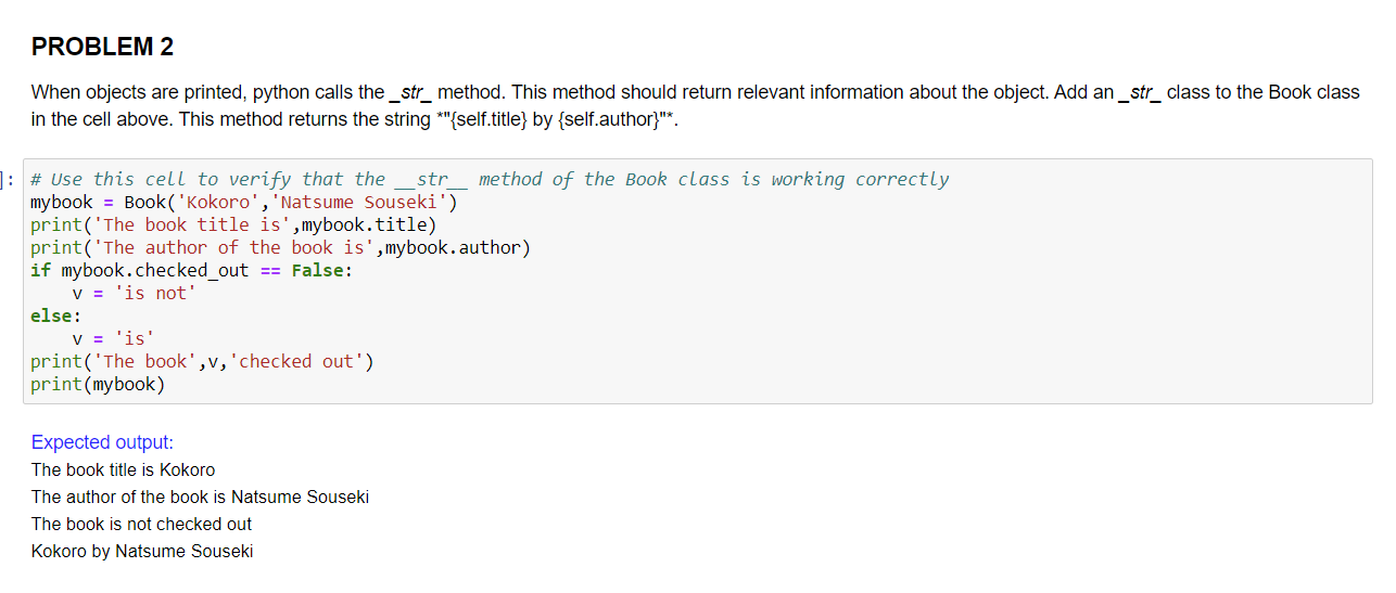 Solved PROBLEM 1 Define A Class Named Book. Each Instance Of | Chegg.com