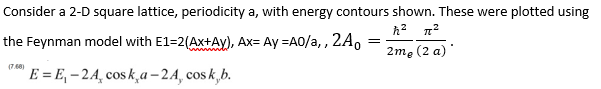 Solved For the 2D square lattice of problem 4 assume a | Chegg.com