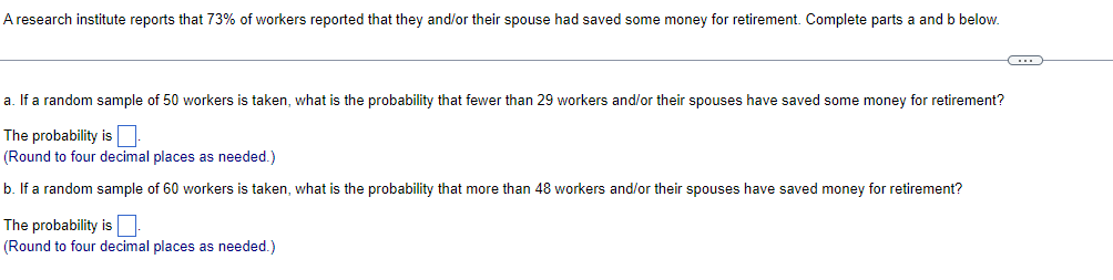 Solved A research institute reports that 73% of workers | Chegg.com