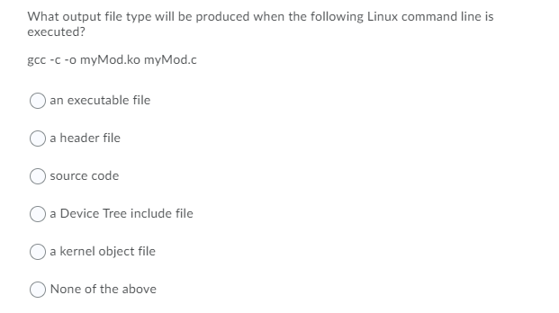 Solved What output file type will be produced when the | Chegg.com