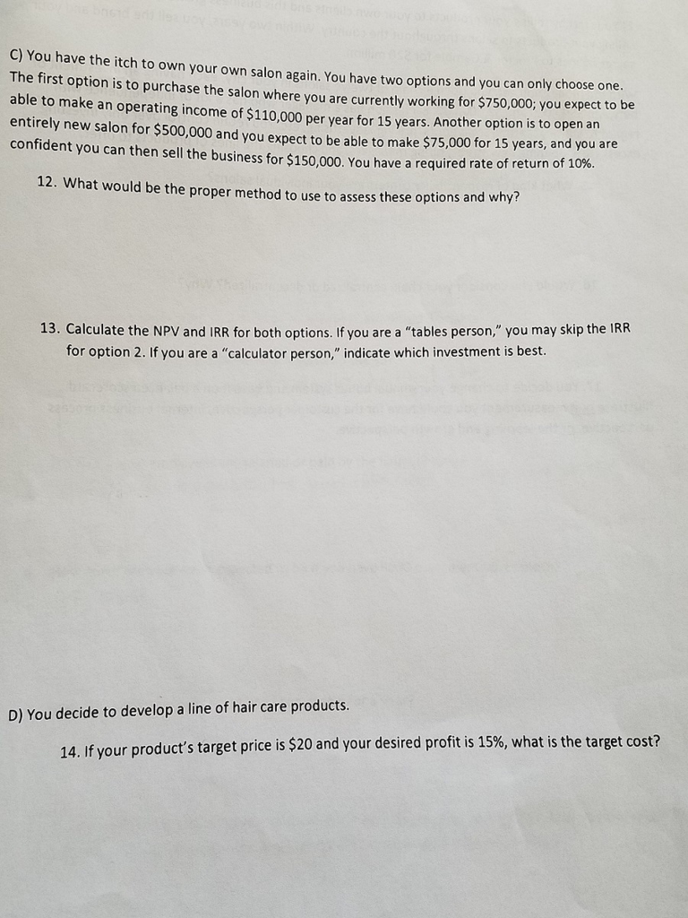 Solved A. You own a hair salon providing a wash, cut, and Solved A. You own a hair salon providing a wash, cut, and
