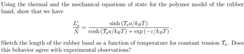 Using the thermal and the mechanical equations of | Chegg.com