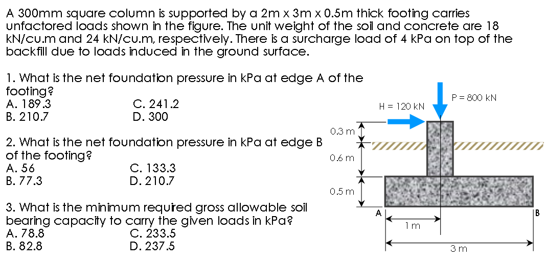 solved-a-300mm-square-column-is-supported-by-a-2m-x-3m-x-chegg