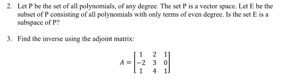 Solved 2. Let P be the set of all polynomials, of any | Chegg.com