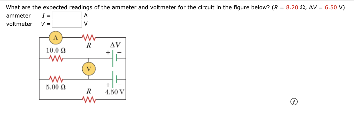 Solved What Are The Expected Readings Of The Ammeter And 