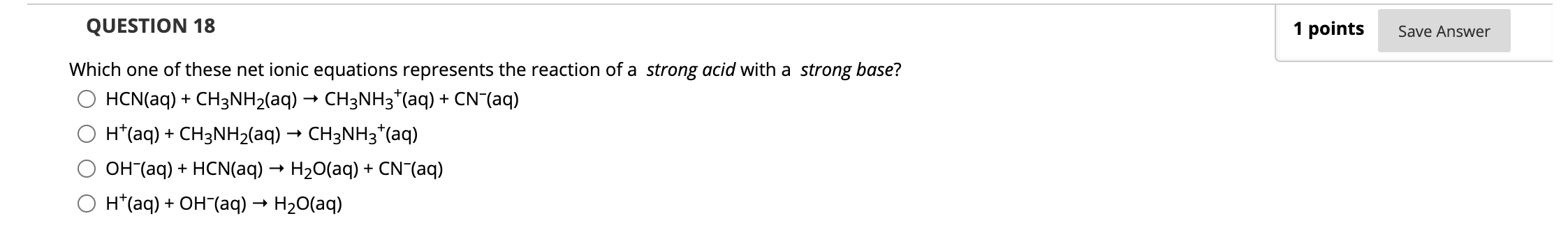 Solved QUESTION 4 1 points Save Answer = What is the pH of a | Chegg.com