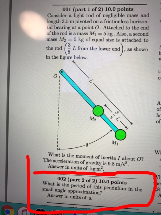 Solved Consider a light rod of negligible mass and length | Chegg.com