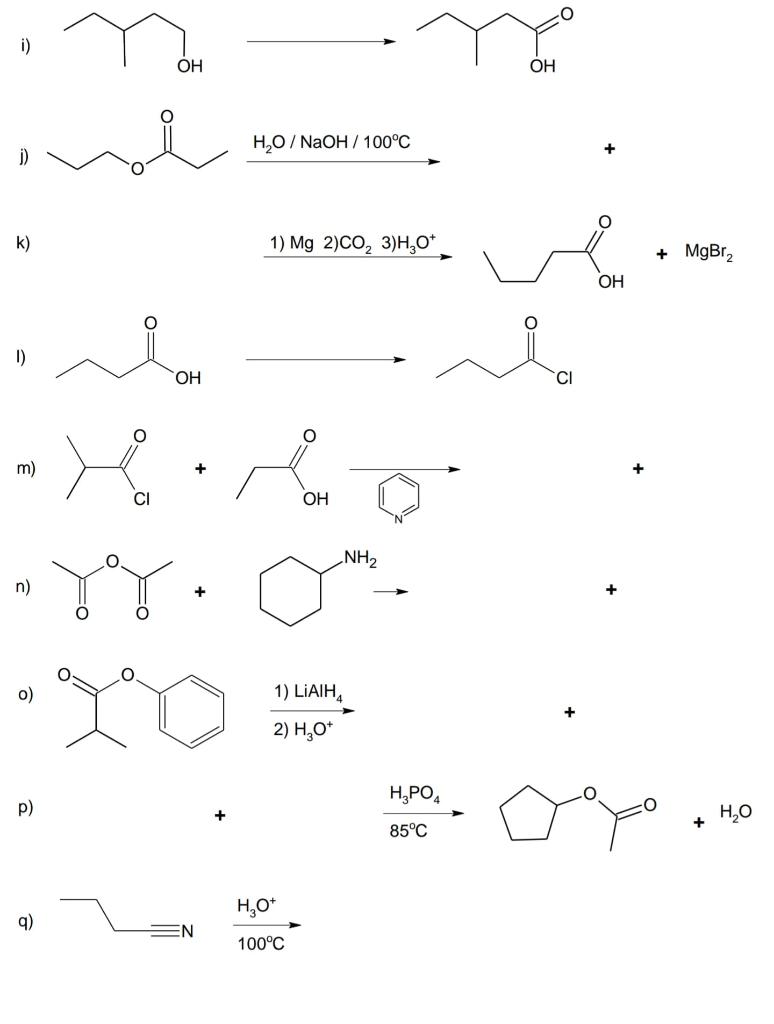 Solved Complete The Following Reactions By Supplying The | Chegg.com