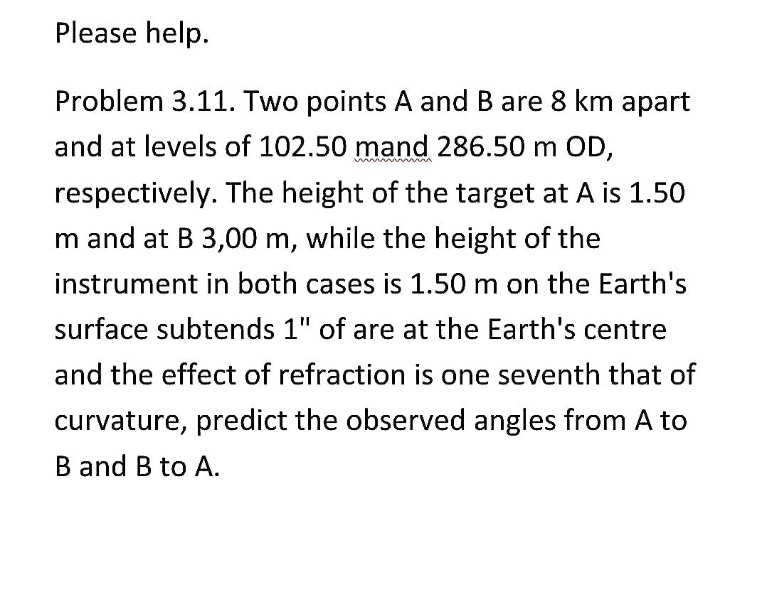 Solved Please help. w Problem 3.11. Two points A and B are 8 | Chegg.com