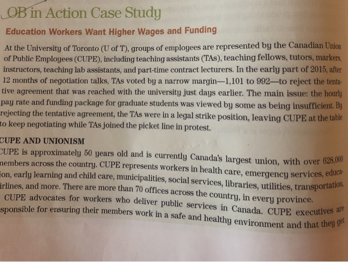 in Action Case Study Education Workers Want Higher | Chegg.com