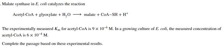 Solved Malate synthase is (half saturated, completely | Chegg.com