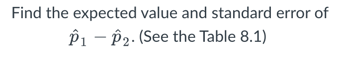 Solved Find the expected value and standard error of | Chegg.com