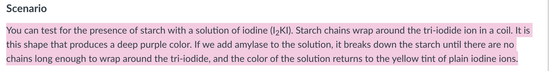 Solved You can test for the presence of starch with a | Chegg.com